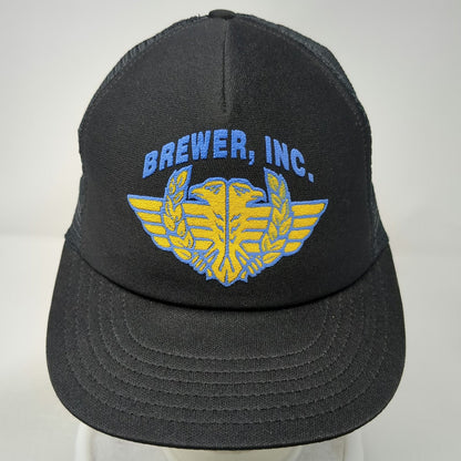 Paramount Brewer Inc Trucker Hat Black One Size Mesh Back Snapback USA Eagle