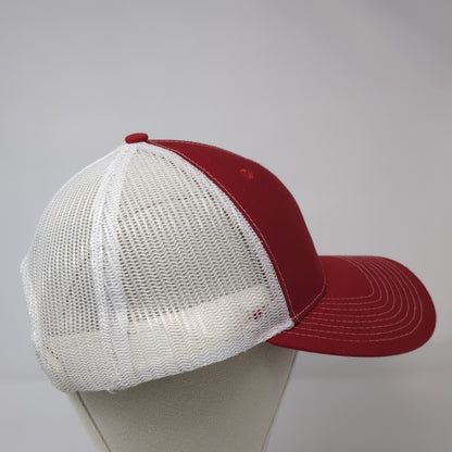 Richardson Snapback Trucker Hat Red One Size Adjustable Mesh Back Blank