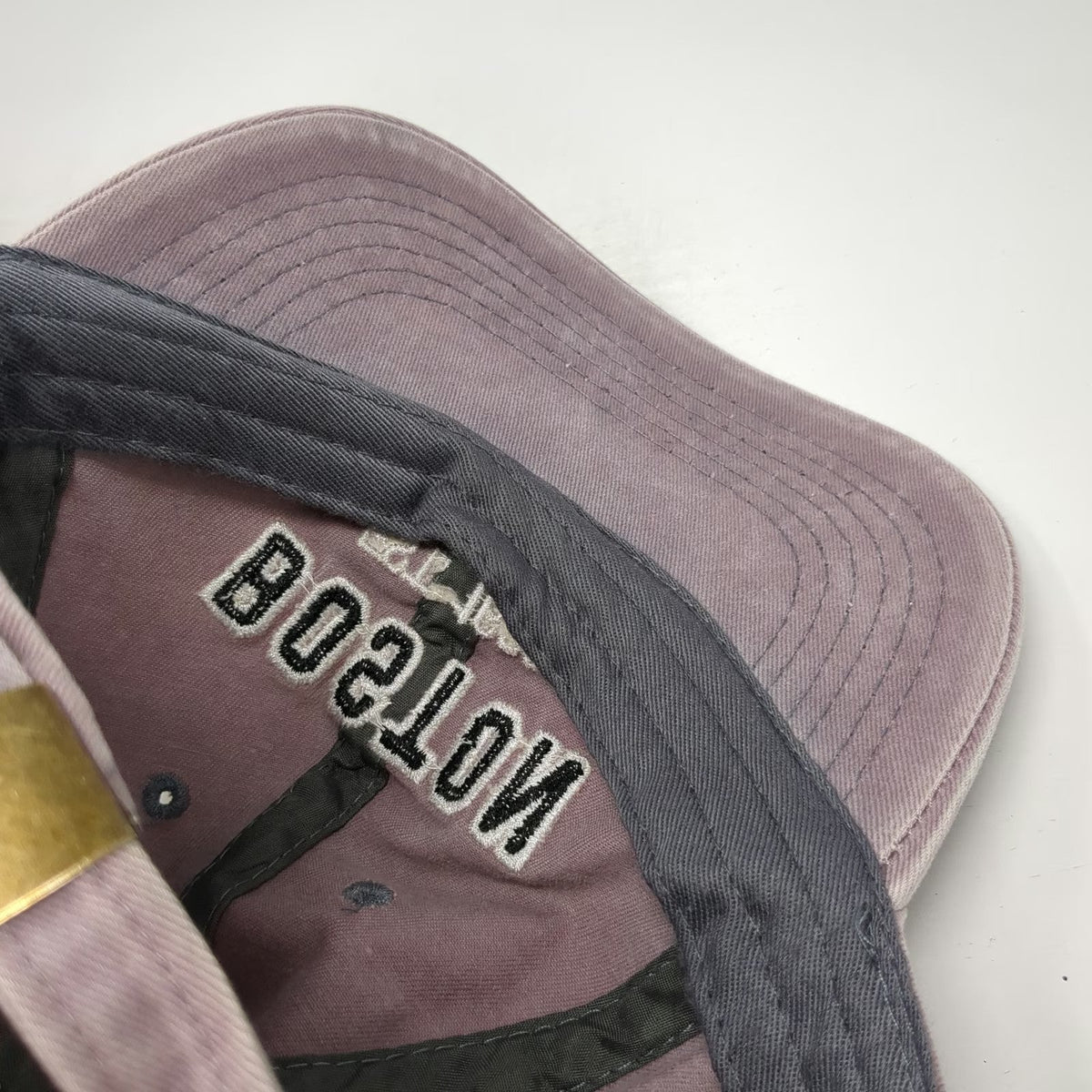 Boston Est 1630 Baseball Cap Gray One Size Embroidered Cotton Slideback Hat