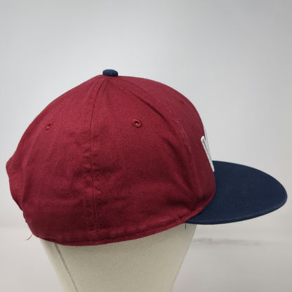 Vans Snapback Red Blue One Size Structured Flat Brim Logo Embroidered Skate Hat