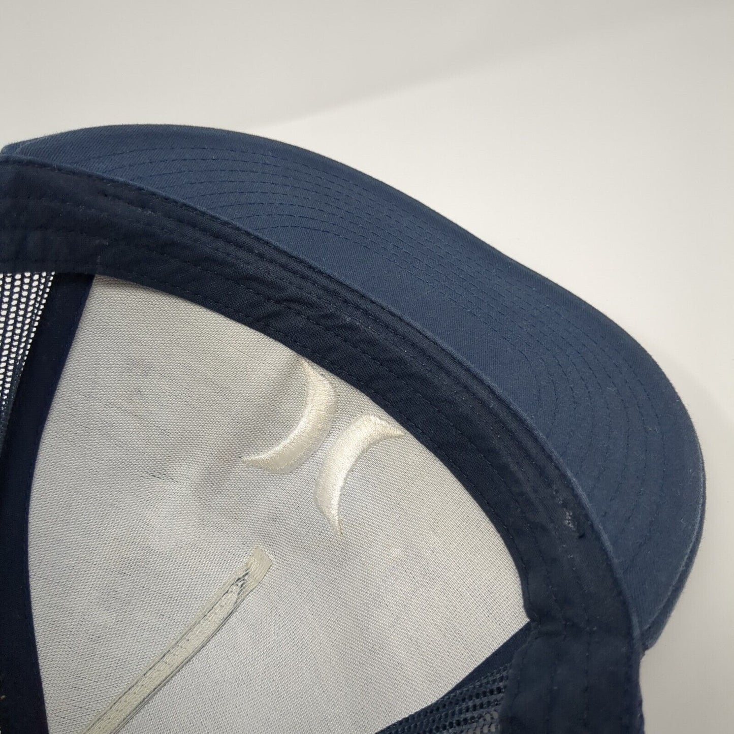 Hurley Logo Snapback Mesh Back Trucker Hat Blue One Size Adjustable