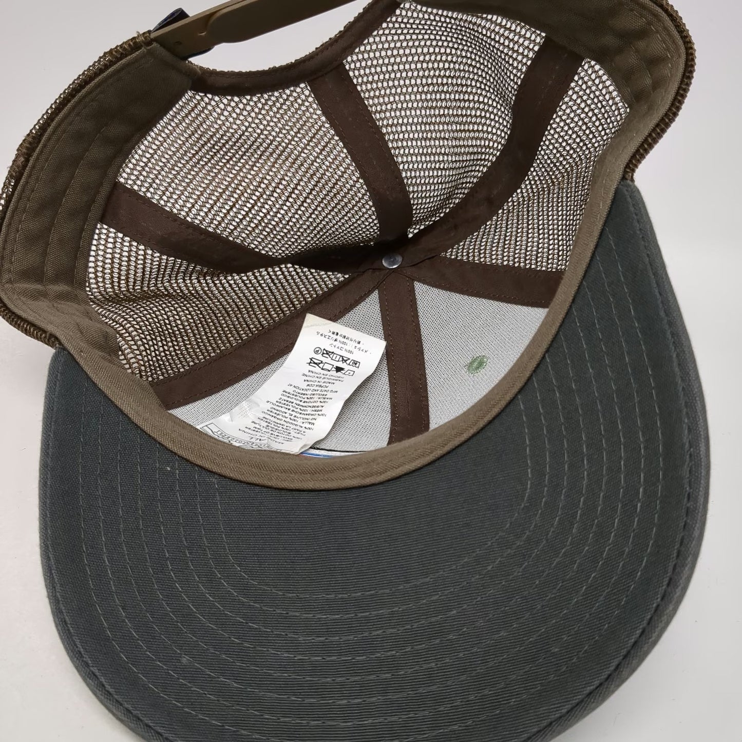 Patagonia Trucker Hat Green Gray One Size Mesh Snapback Fitz Roy Patch Cotton