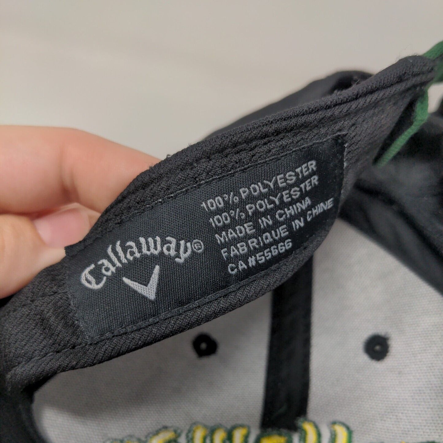 Callaway Strapback Hat Black One Size Embroidered Adjustable 6 Panel