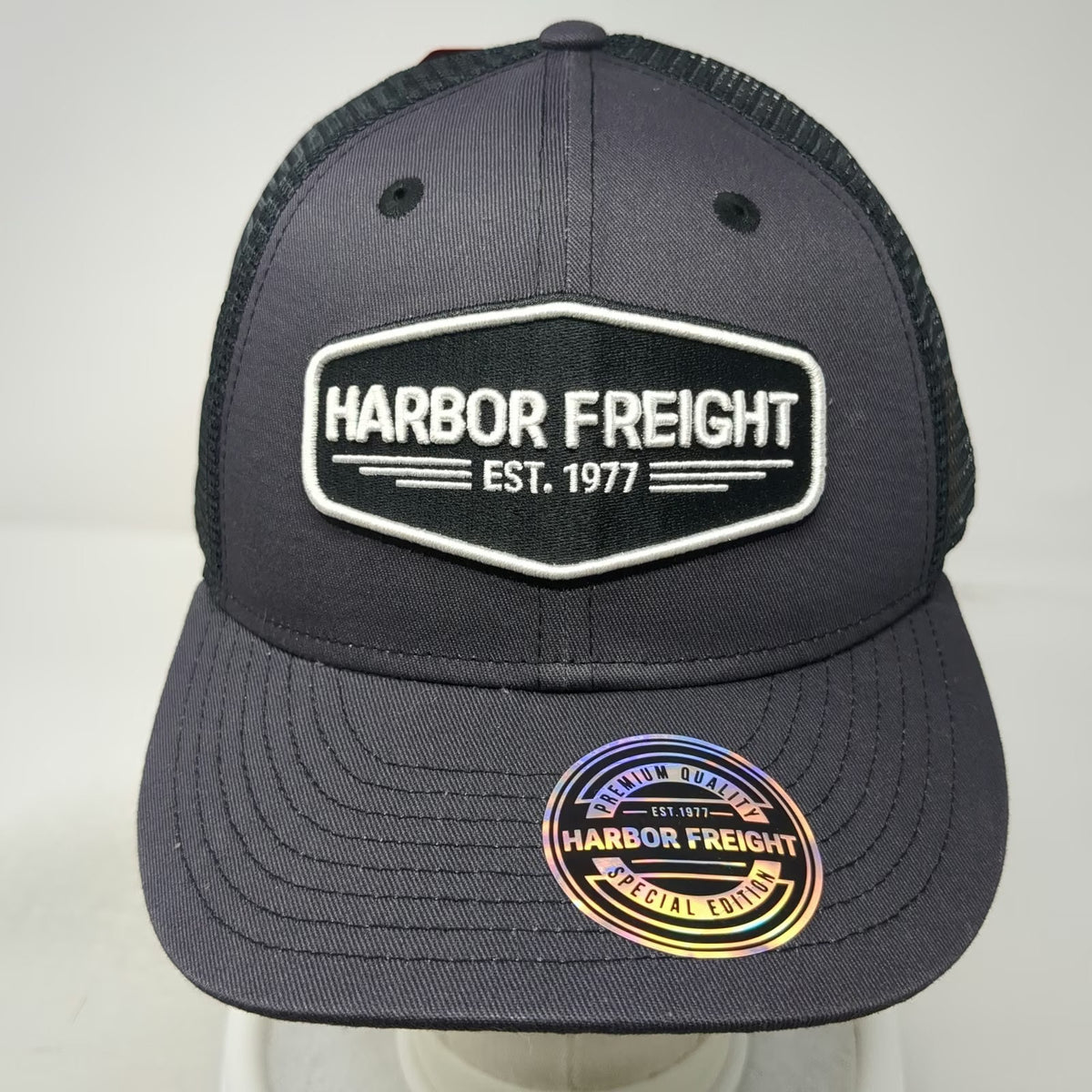 Harbor Freight Trucker Hat Gray One Size Special Edition Patch Snapback Mesh HFT