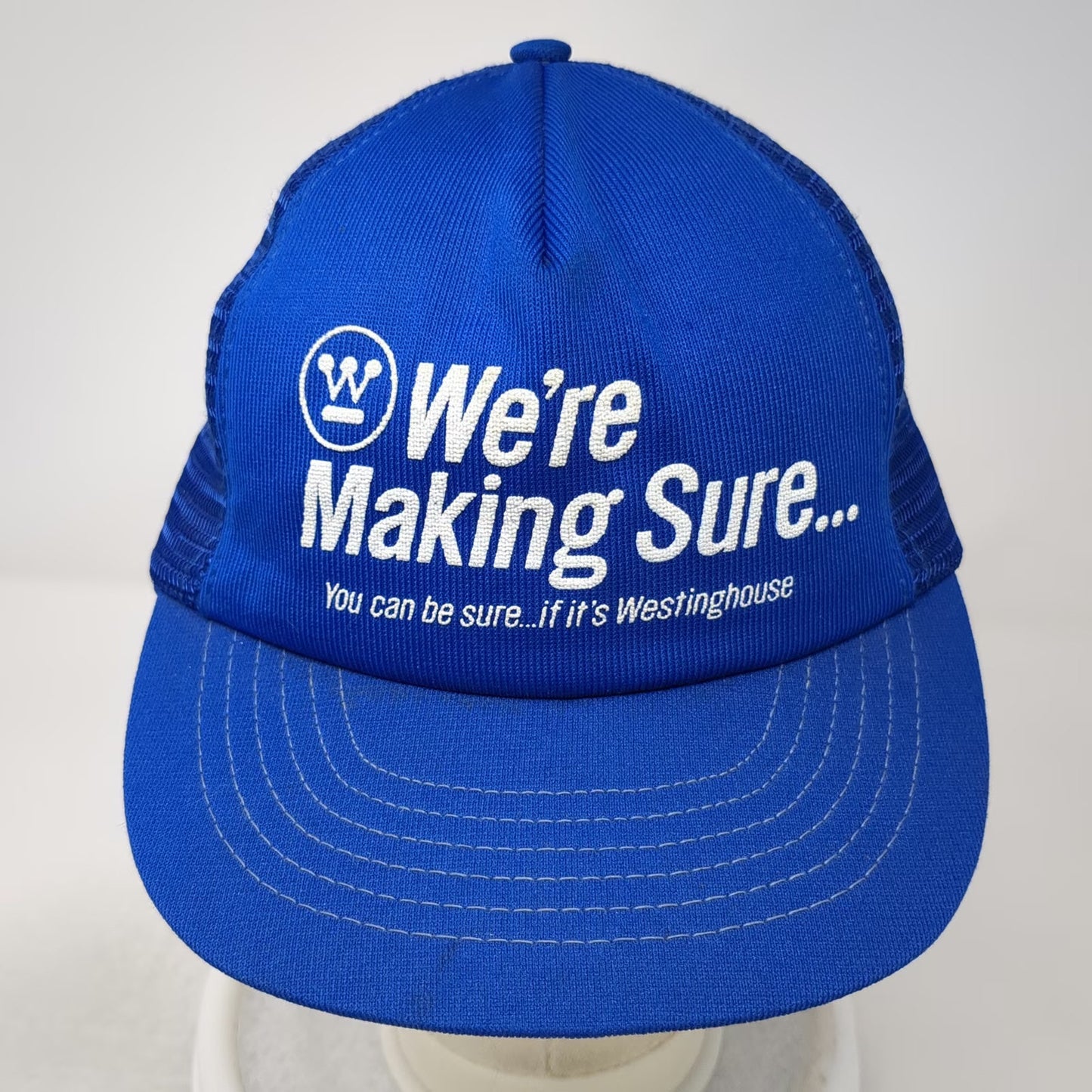 Westinghouse We're Making Sure Blue Vintage Trucker Hat Snapback Mesh Foam Logo