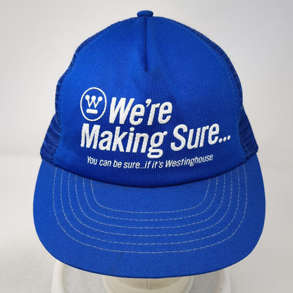Westinghouse We're Making Sure Blue Vintage Trucker Hat Snapback Mesh Foam Logo