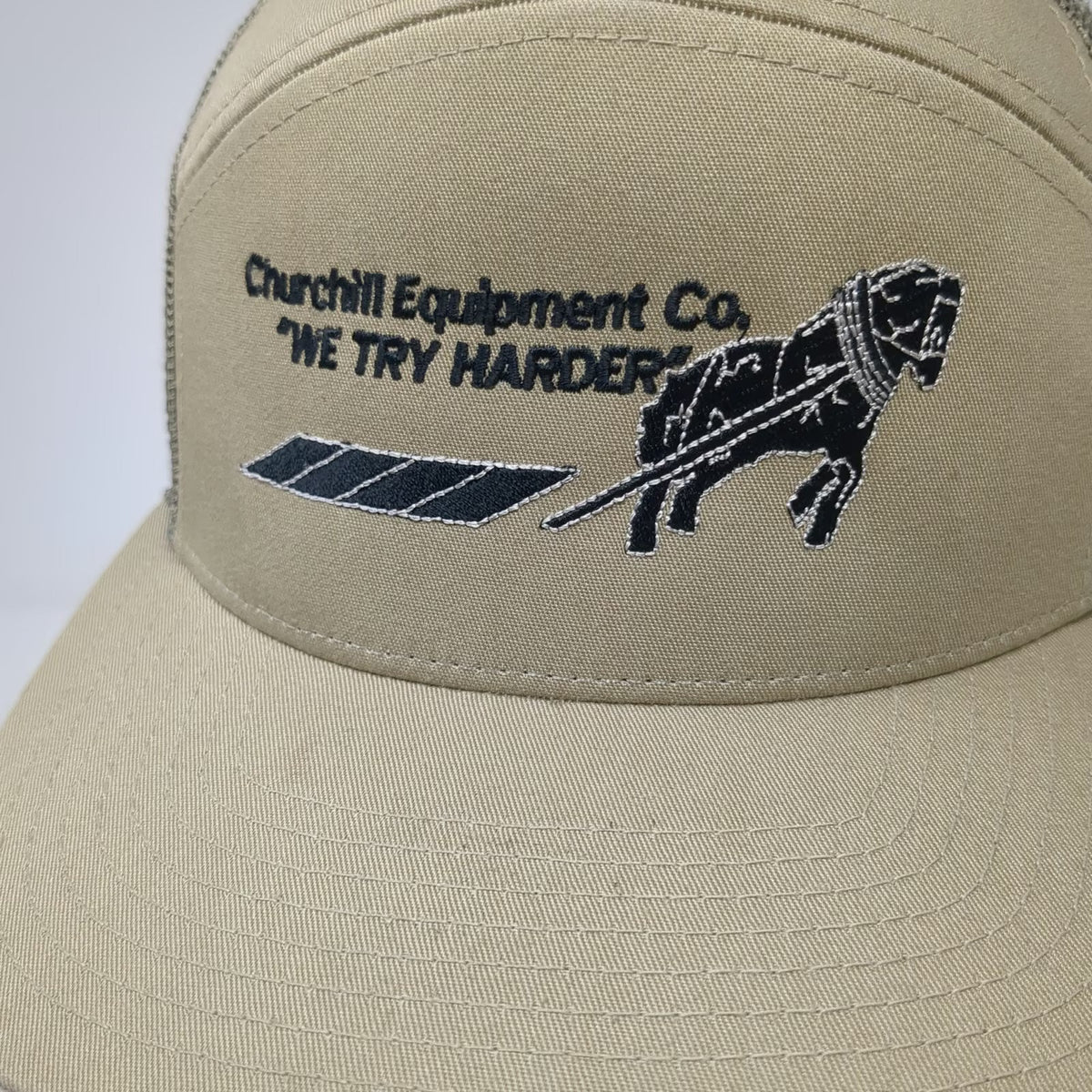 Richardson Trucker Hat Beige Green One Size 7 Panel Churchill Equipment Horse