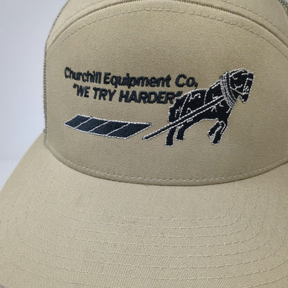 Richardson Trucker Hat Beige Green One Size 7 Panel Churchill Equipment Horse
