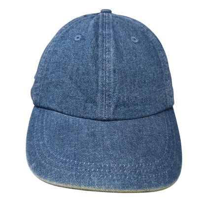 Unbranded Slideback Baseball Cap Blue One Size Adjustable 6 Panel Denim Blank