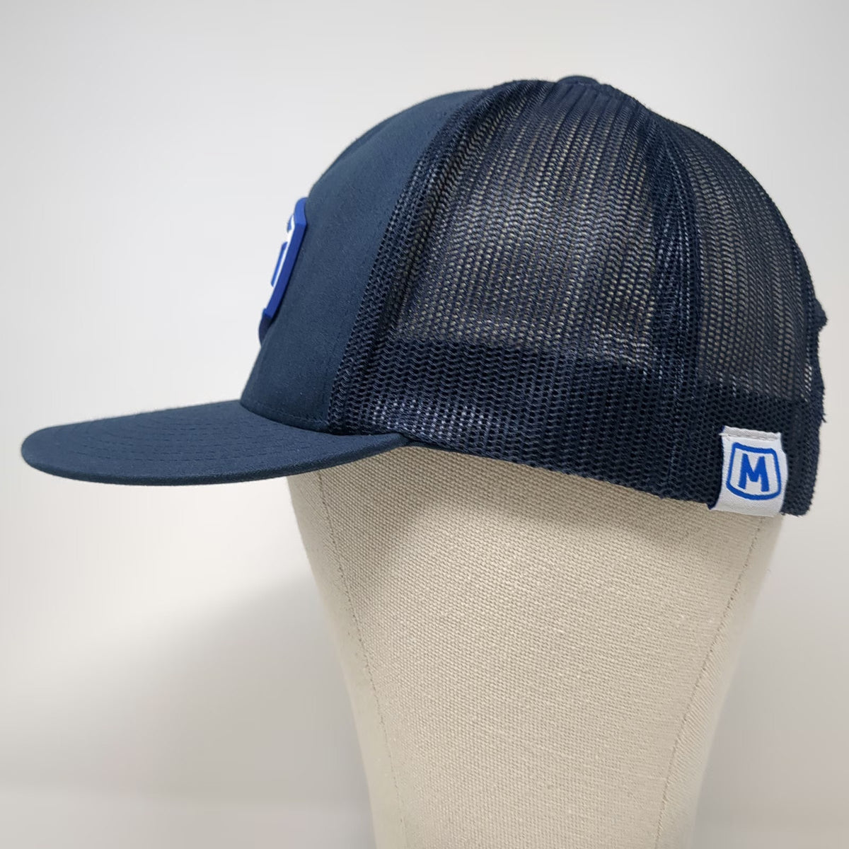 Yupoong Trucker Hat Blue One Size Mygrant Glass Co Patch Mesh Back Snapback