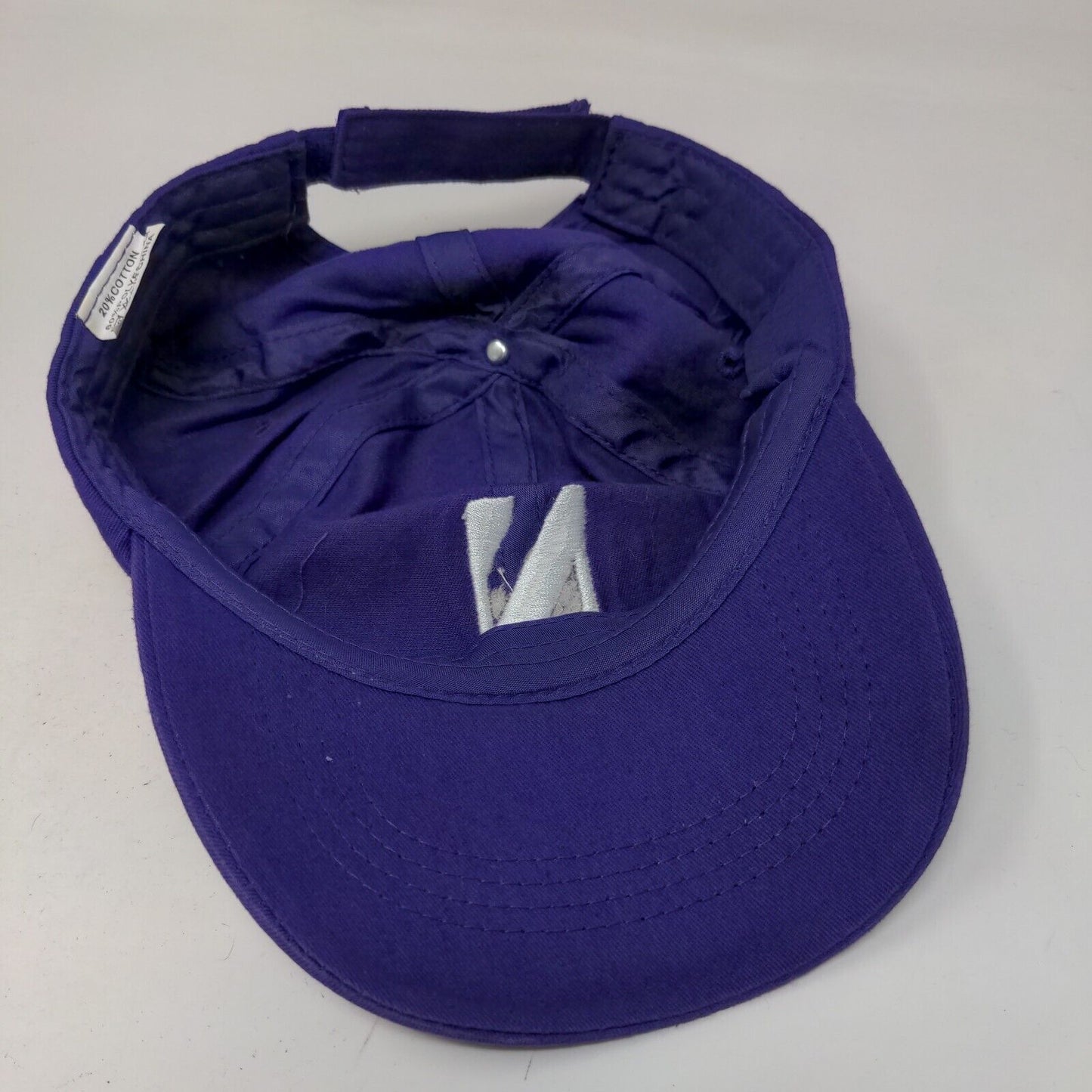 Northwestern University Men's Strapback Hat Purple Embroidered Logo Adjustable