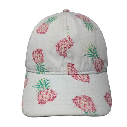 Pineapple AOP Strapback Hat Multicolor OSFM Adjustable Vent Holes