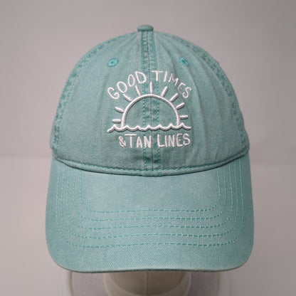 Good Times & Tan Lines Slideback Hat Bluish-Green One Size Embroidered