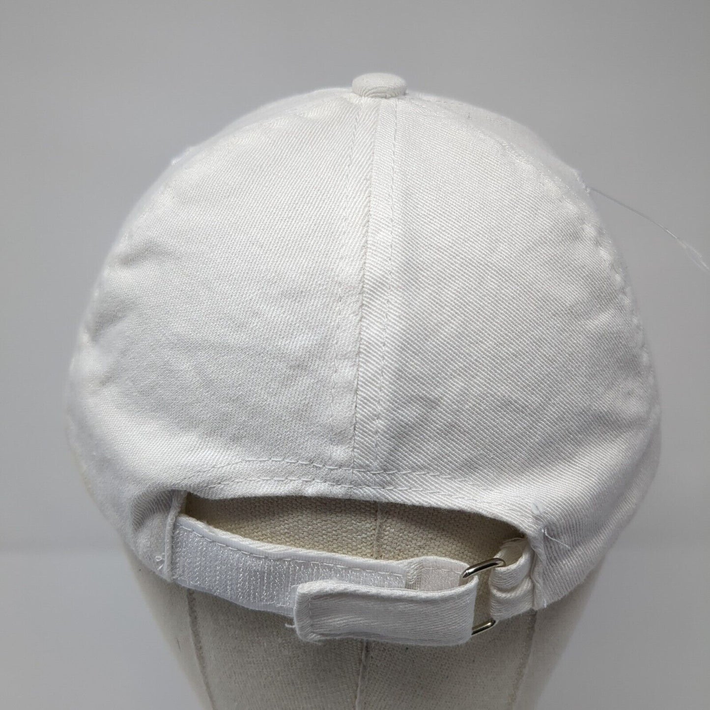 Unbranded Strapback Hat White One Size Adjustable Vented Holes 6 Panel Blank