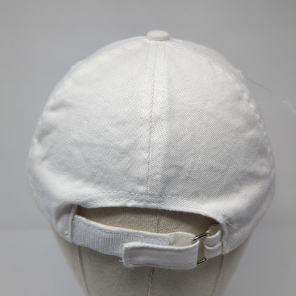 Unbranded Strapback Hat White One Size Adjustable Vented Holes 6 Panel Blank