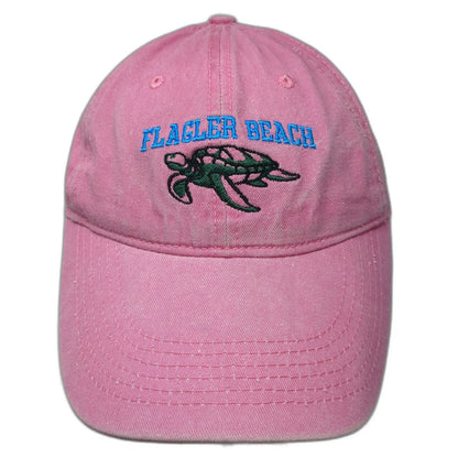 Ben Kaufman Pink Baseball Cap One Size Flagler Beach Sea Turtle Strapback Hat