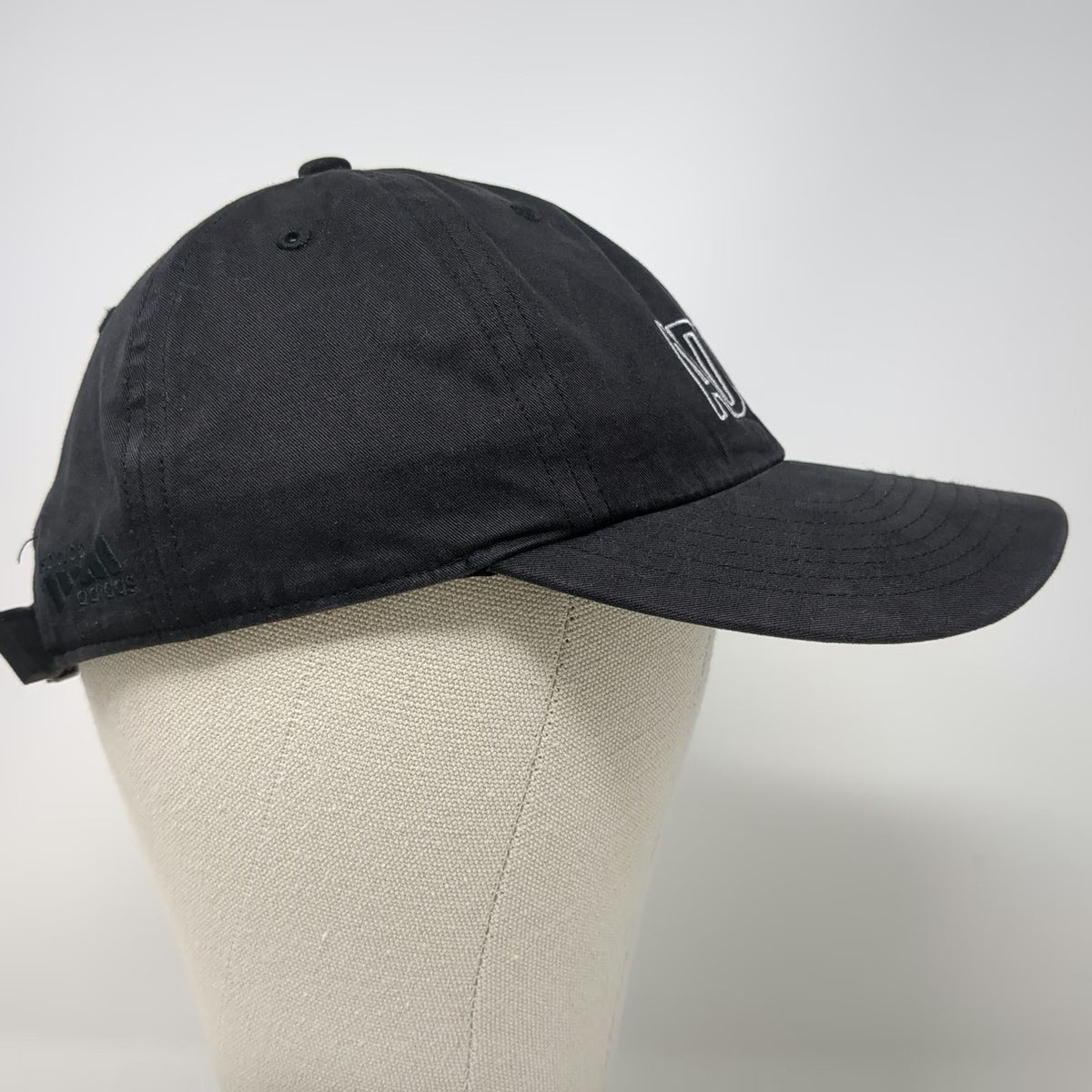 Adidas Baseball Cap Black White One Size Embroidered Wordmark Slideback Hat