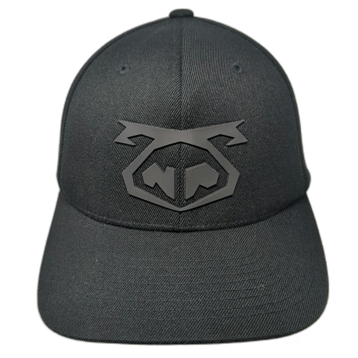 Flexfit Baseball Cap Black M Raised Logo NP Embroidery Wool Blend Comfort hat