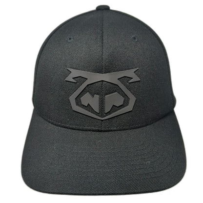 Flexfit Baseball Cap Black M Raised Logo NP Embroidery Wool Blend Comfort hat