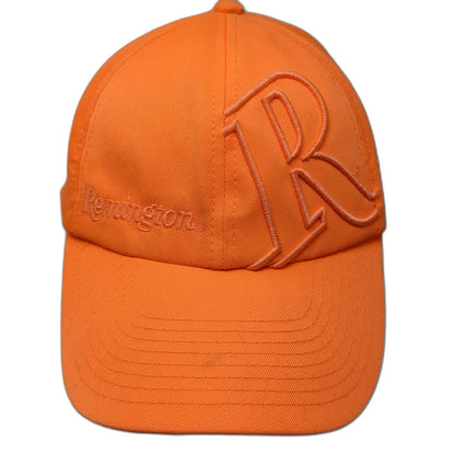 Remington Baseball Cap Orange One Size Blaze Hunting Raised Logo Field Hat Strap