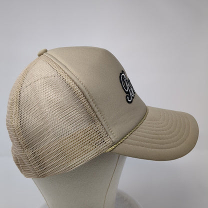 Branson Snapback Rope Trucker Hat Tan One Size Adjustable Mesh Back