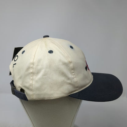 Del Sol Baseball Cap Beige Blue One Size Slideback Hat Sun Powered Graphic Logo