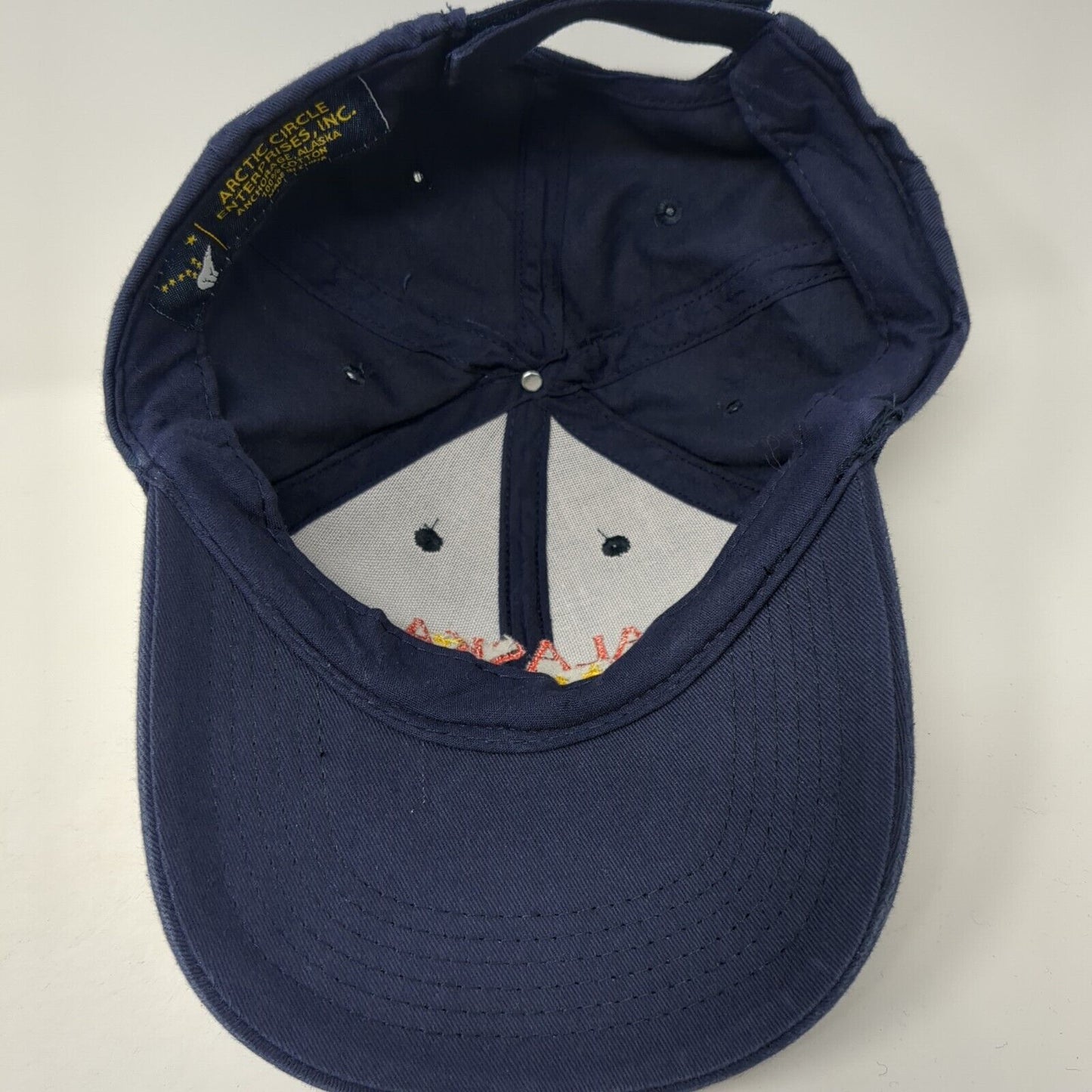 Alaska Strapback Hat Blue OS Adjustable Embroidered Patriotic Arctic Circle