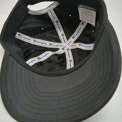 Champion Baseball Cap Black One Size Adjustable Strapback Embroidered Logo hat