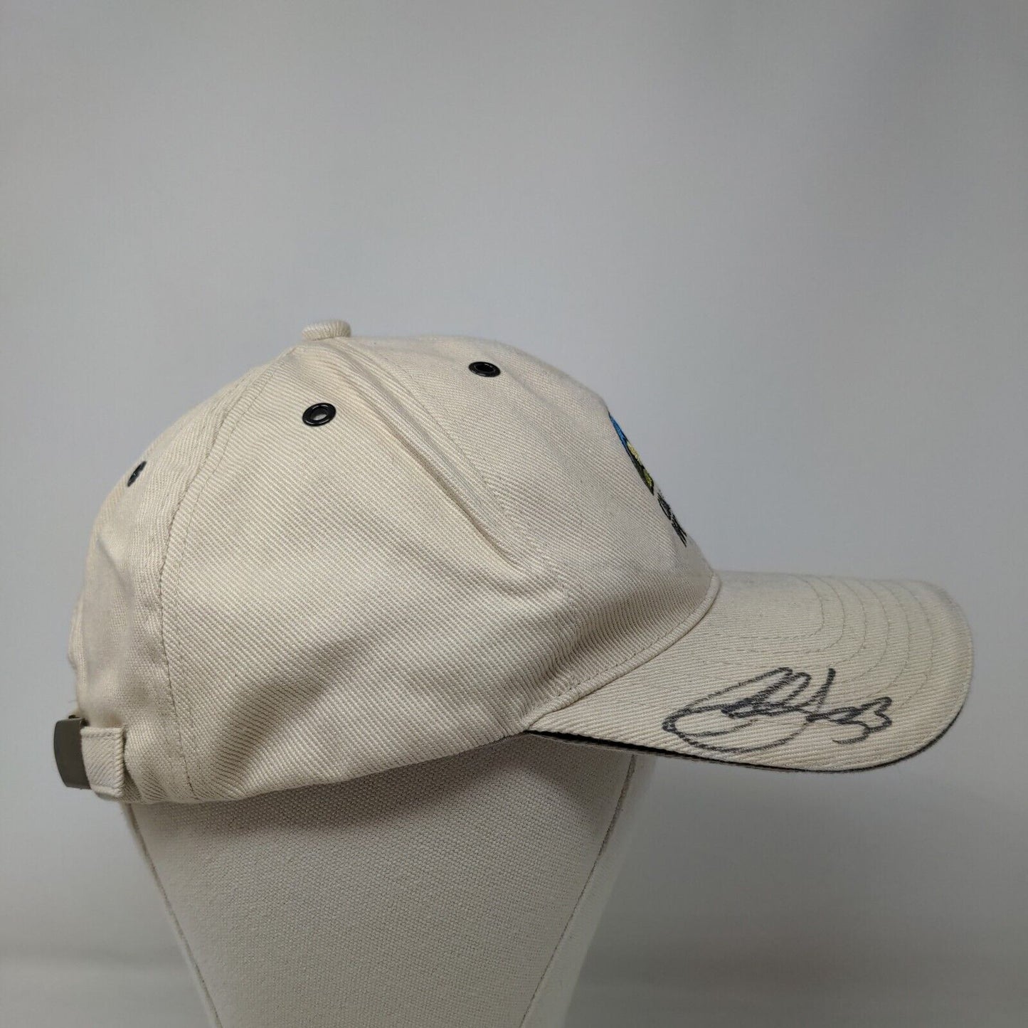 Camping World Men's Slideback Hat Tan Embroidered Logo 100% Cotton Adjustable
