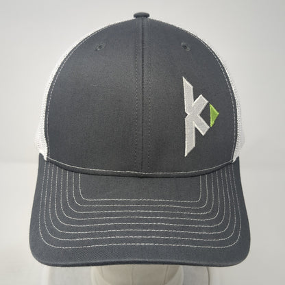 Richardson Snapback Trucker Hat Gray One Size Adjustable Embroidered Mesh Back