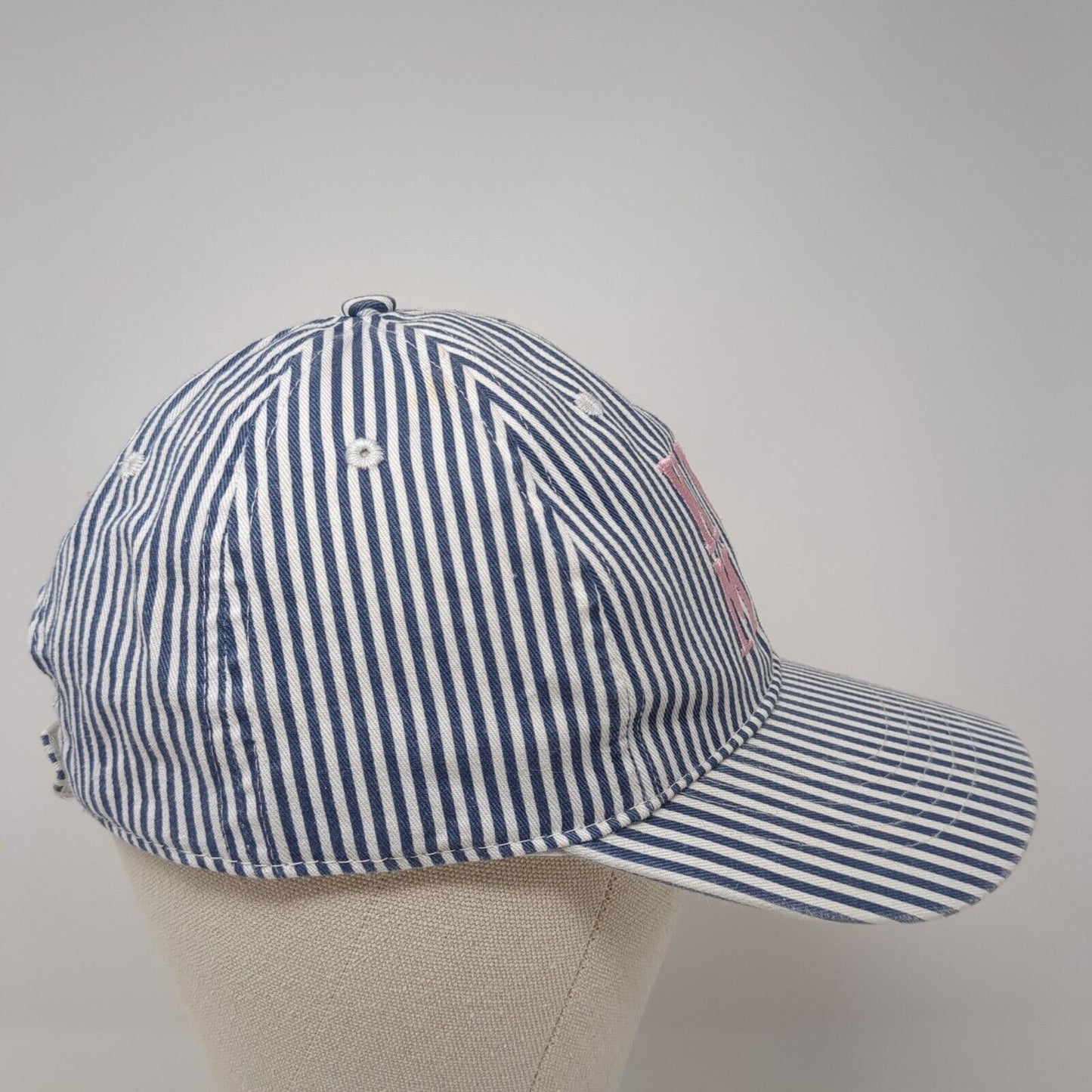 KMM Strapback Hat Multicolor One Size Adjustable Striped Embroidered 6 Panel