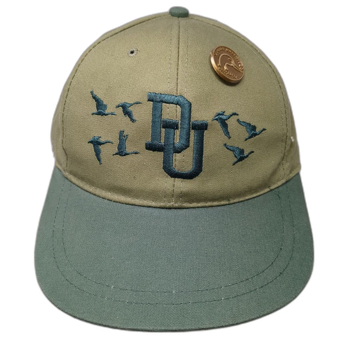 Ducks Unlimited Baseball Cap Green One Size Duck Embroidery Pin Slideback Hat