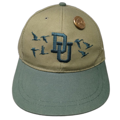 Ducks Unlimited Baseball Cap Green One Size Duck Embroidery Pin Slideback Hat