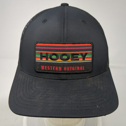Hooey Trucker Hat Black One Size Western Original Multi Color Patch Snapback