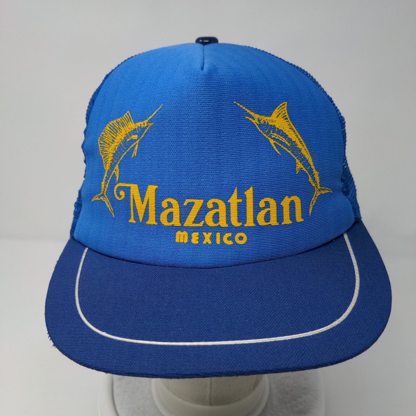 Mazatlan Mexico Snapback Trucker Hat Blue Adjustable Mesh Back 6 Panel
