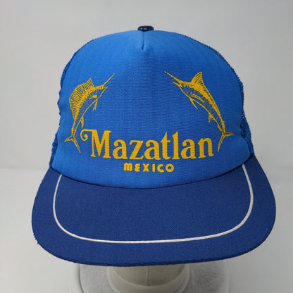 Mazatlan Mexico Snapback Trucker Hat Blue Adjustable Mesh Back 6 Panel