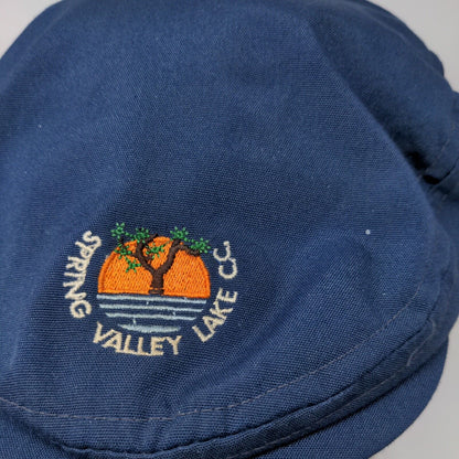 Spring Valley Lake CC Cabbie Flat Hat Blue OSFA Embroidered Breathable