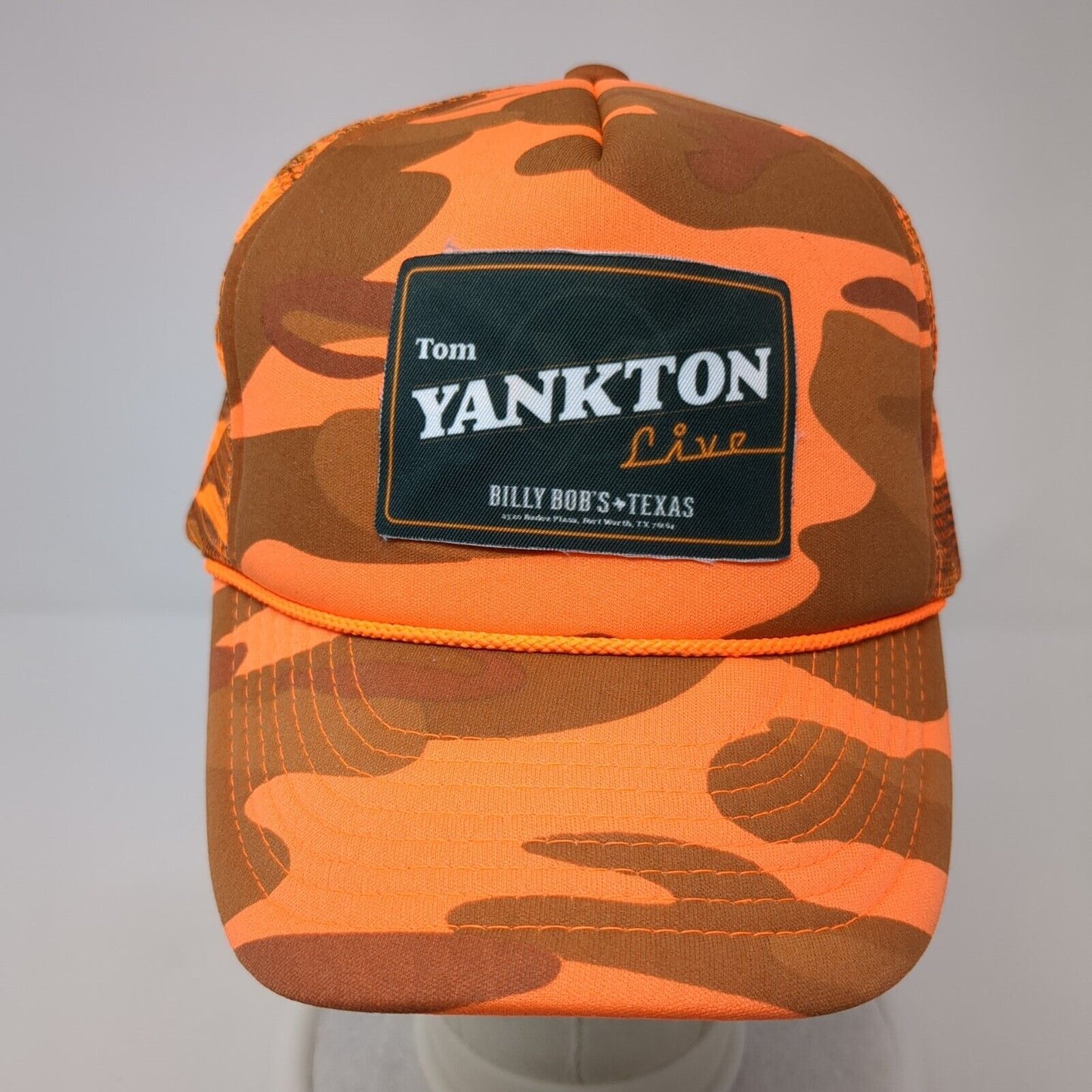 Tom Yankton Live Snapback Mesh Back Rope Trucker Hat Camo One Size Cobra