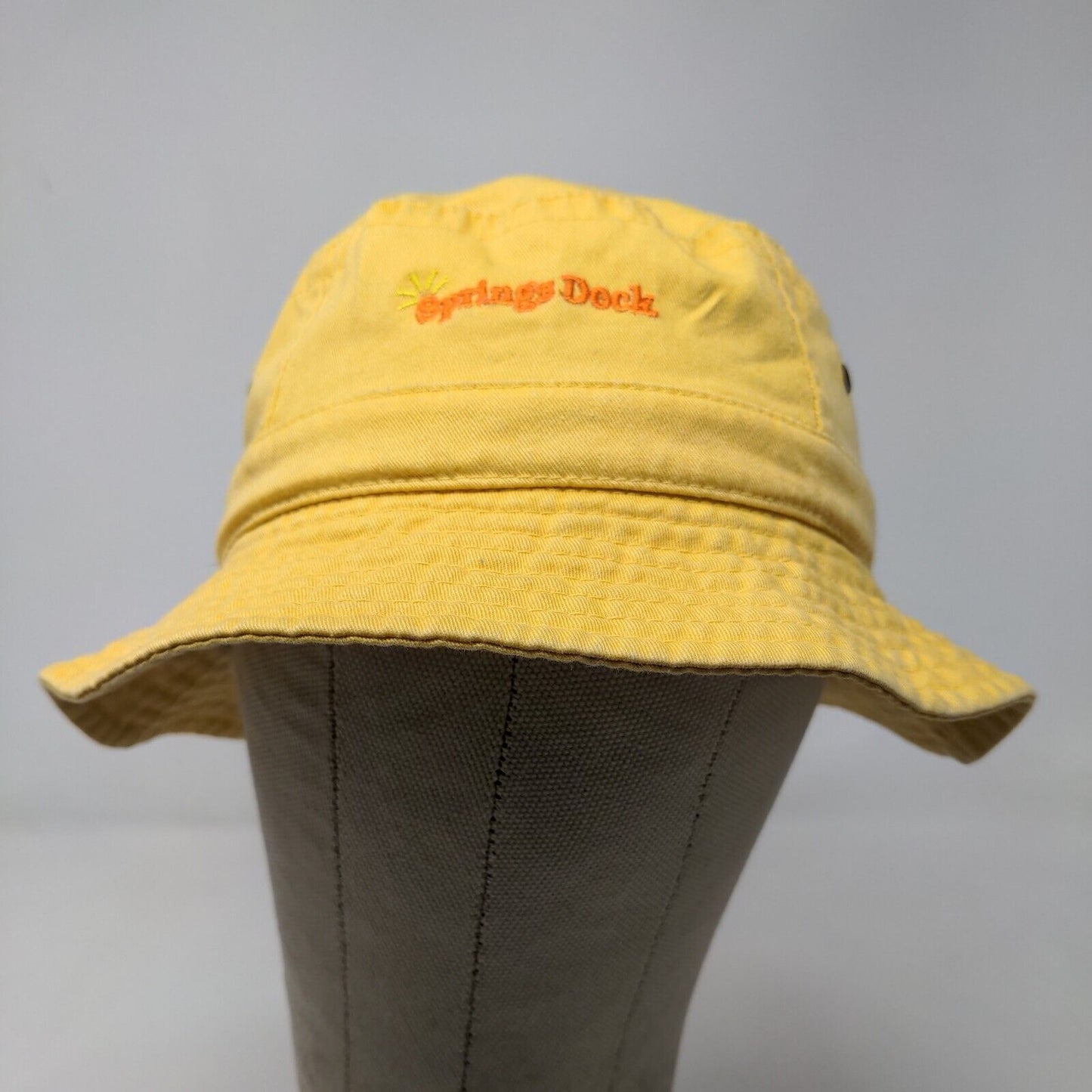 Fahrenheit Boy's Wide Brim Bucket Hat Yellow Size S/M 54CM Embroidered Logo