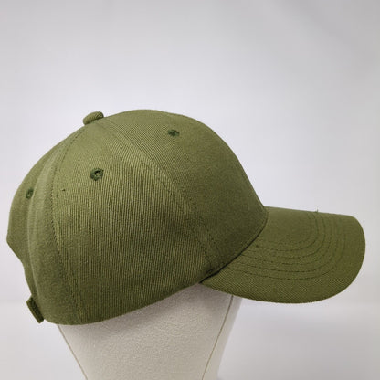 Unbranded Strapback Hat Green One Size Adjustable Vented Holes 6 Panel Blank