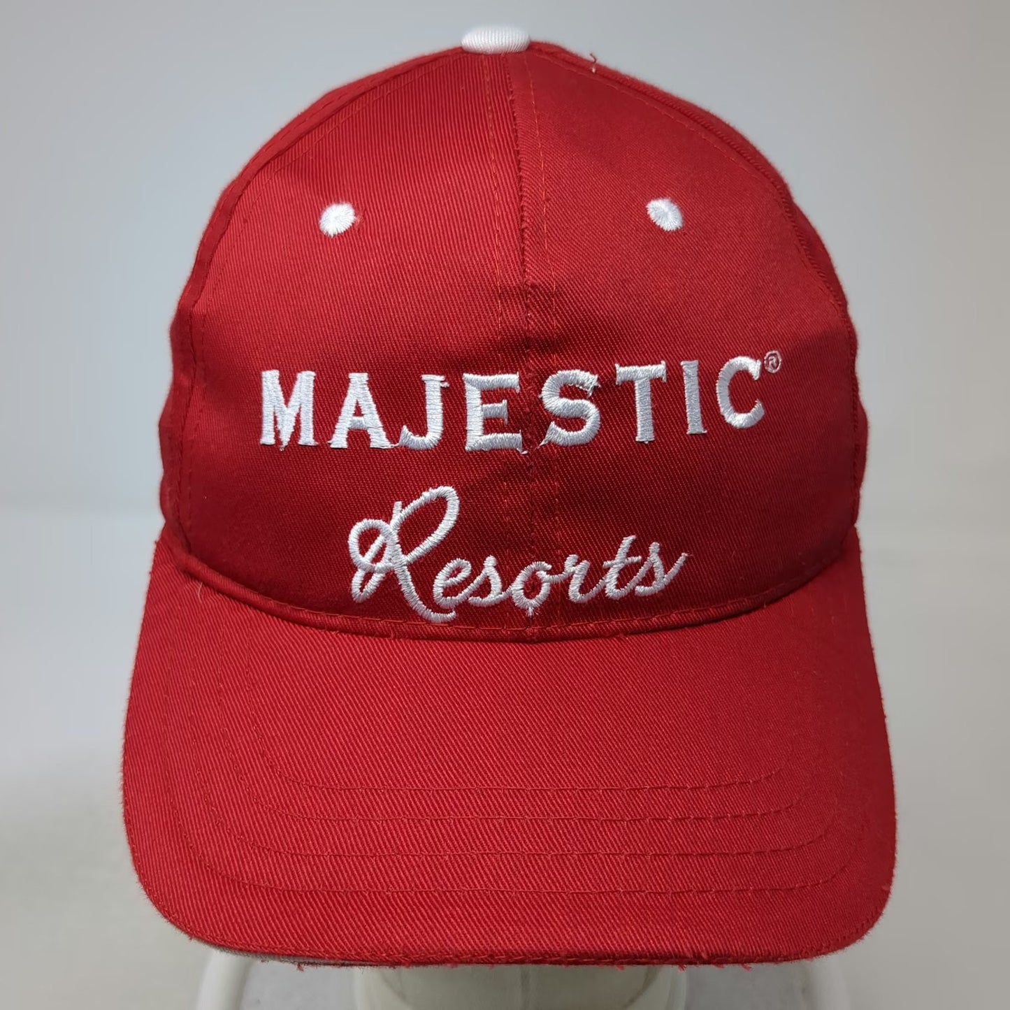 Red Majestic Resorts Punta Cana Christmas 2018 Slideback Baseball Cap Hat OSFM
