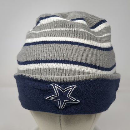 Dallas Cowboys NFL Beanie Blue Gray White One Size Reversible Striped Star Hat
