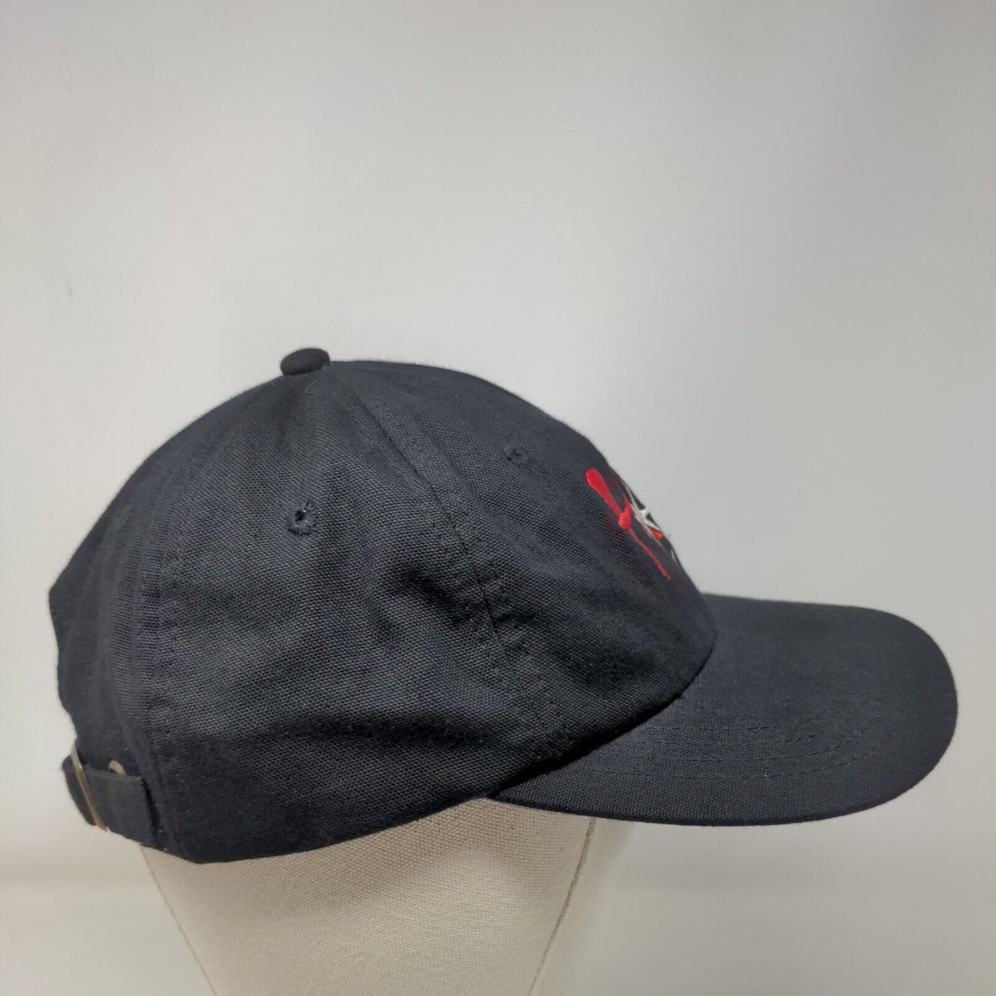 H2K Slideback Hat Black One Size Embroidered Vent Holes Sportcap