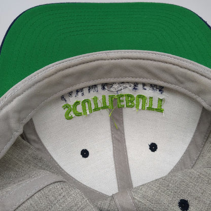 Yupoong Snapback Hat Gray Blue One Size Scuttlebutt Sailing News Flat Brim Green