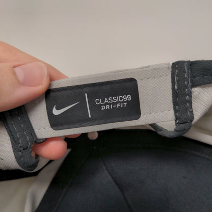 Nike Strapback Hat Gray OSFM Embroidered Classic 99 Dri-Fit Laser Cut
