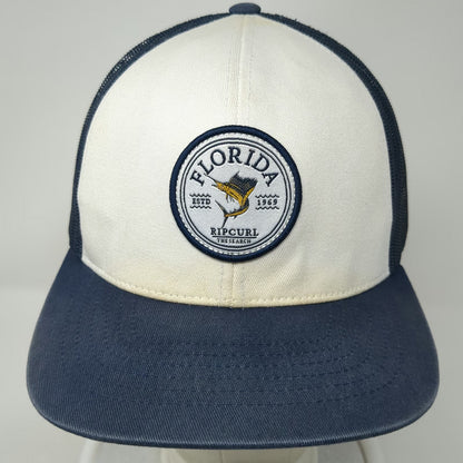 Rip Curl Trucker Hat Blue One Size Florida Marlin Patch Snapback High Profile