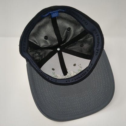 Orofino Idaho Fitted Trucker Hat Gray S/M Fitmax70 Embroidered Mesh Back