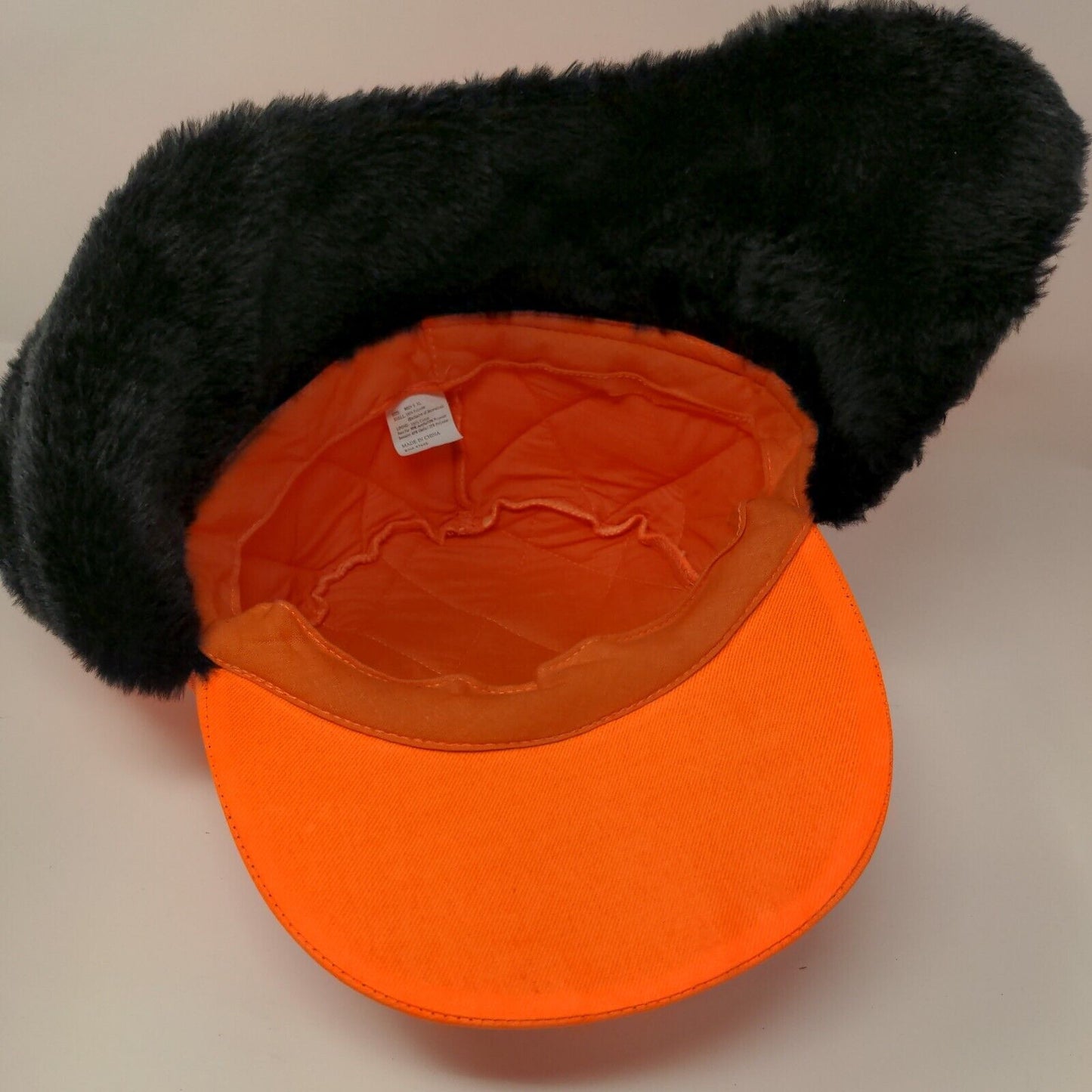 Unbranded Quilted Trapper Hat Orange XL Faux Fur Lined Ear Flap