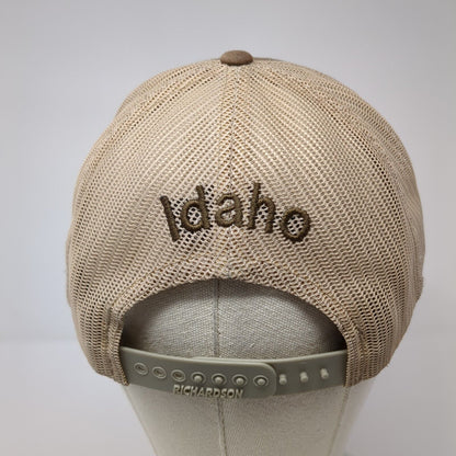 PRC Payette River Company Idaho Snapback Trucker Hat Brown OS Adjustable Mesh