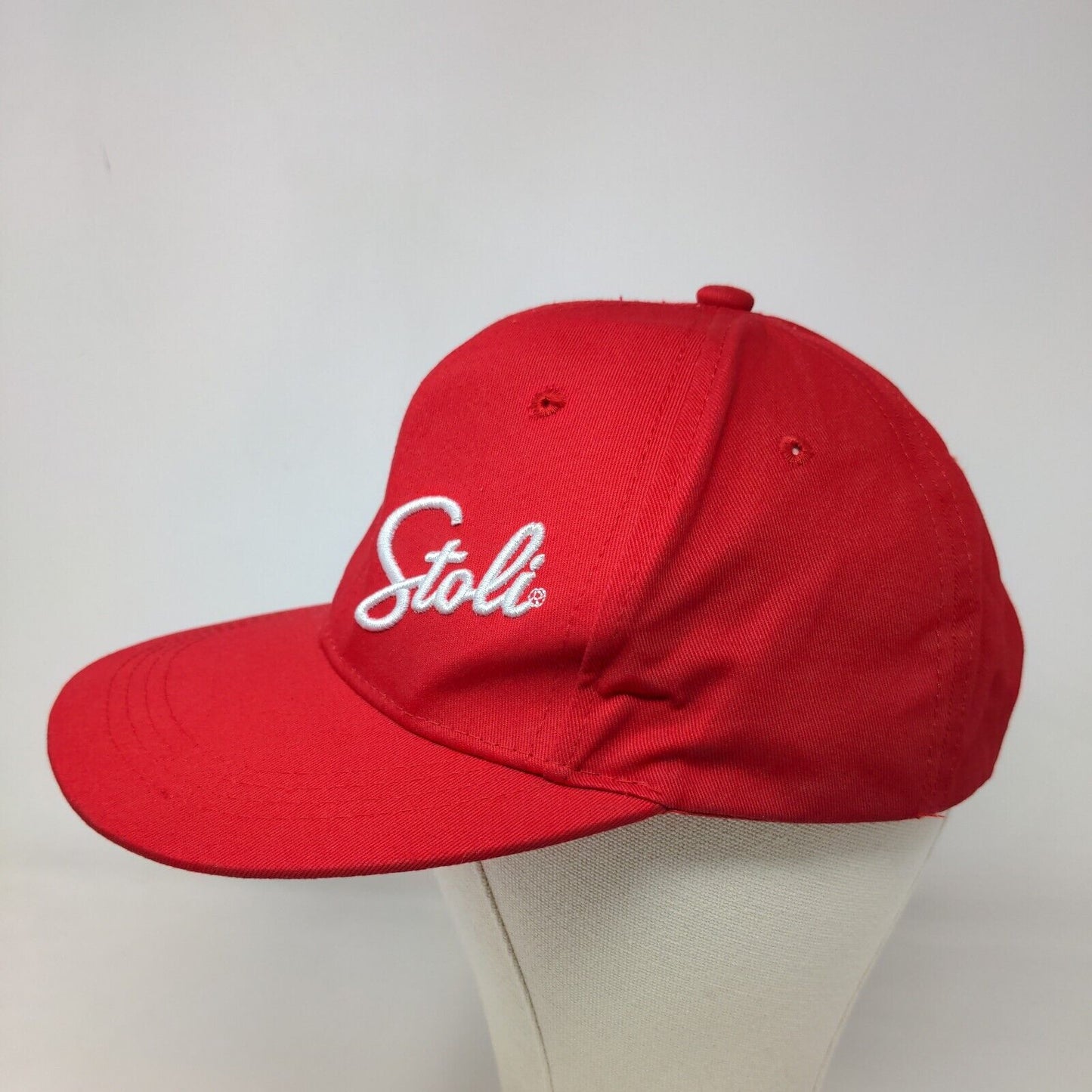 Stoli Men's Snapback Hat Red Adjustable Embroidered Logo 100% Cotton Vodka